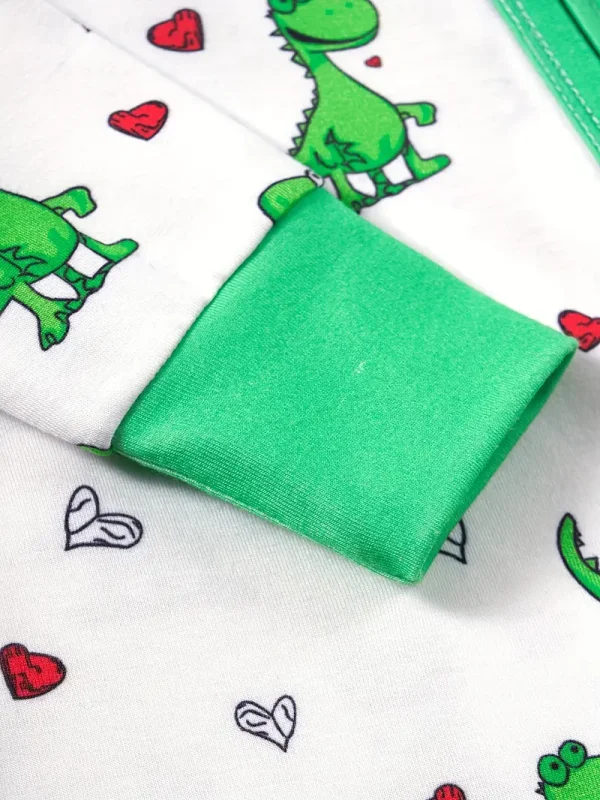 Adorable Dinosaur Print Boys' Onesie - Cozy Long Sleeve Zip-Up Romper for Infants & Toddlers, Perfect for Fall/Winter, LULUKAKA, Perfect for Outdoor