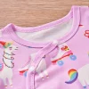 LULUKAKA Adorable Cartoon Animal Print Long-Sleeve Romper for Baby Girls - Soft Polyester Blend, Machine Washable, Perfect for Outdoor