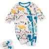 LULUKAKA Baby's Cartoon Dinosaur Print Bodysuit, Comfy Long Sleeve Onesie, Toddler & Infant Boy's Clothing, Perfect for Outdoor