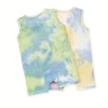2pcs LULUKAKA Baby Girls' Rib Knit Romper, Casual Tie-Dye Onesie, All-Season Stretch Fabric, Regular Fit, with Knit Fabric for Newborn to 12 Months, for Outdoor