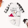 1pc LULUKAKA Newborn Christmas Long Sleeve Onesie, Cute Cartoon Snowman Print, Polyester Knit Fabric, Regular Fit, Fall/Winter Infant Bodysuit for Boys and Girls, for Outdoor