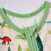 LULUKAKA Cozy Dinosaur Print Zip-Up Romper for Baby Boys - Long Sleeve, Perfect for Fall/Winter Outdoors, Perfect for Outdoor