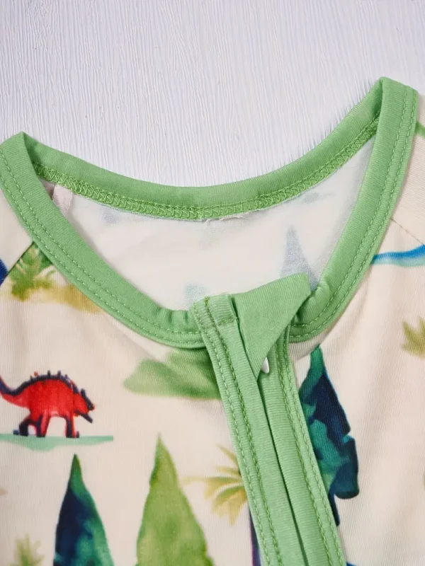 LULUKAKA Cozy Dinosaur Print Zip-Up Romper for Baby Boys - Long Sleeve, Perfect for Fall/Winter Outdoors, Perfect for Outdoor