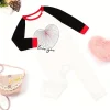 LULUKAKA Newborn Girls' Bamboo Fiber Long Sleeve Onesie, Valentine's Day Series with Love You Letter And Heart Embroidery Design., LULUKAKA, Perfect for Outdoor