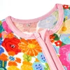 New LULUKAKA Children's Girls' Bamboo Fiber Loose Version Zipper Short Sleeve Short Leg One-Piece Suit with Flower Print Pattern Summer Thin Style Baby Girl Short Sleeve Bamboo Fiber Ha Clothes Children's One-Piece Shorts Summer Clothes Climbing Clothes, Perfect for Outdoor