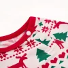 1pc LULUKAKA Newborn Christmas Long Sleeve Onesie, Festive Reindeer Snowflake Tree Print, Casual Polyester Knit Fabric with Slight Stretch, Unisex Baby Romper for Fall/Winter, for Outdoor