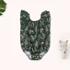 1 LULUKAKA Baby Girls' Casual Romper, Polyester Knit Fabric, Regular Fit, with Paisley Print, for Newborn to 12 Months, for Outdoor