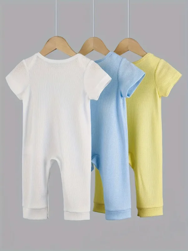LUKAKA Three-piece Set for Boys and Babies, Long Pants and Body Suit, Children's Solid Color Tight Body Suit