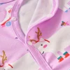 LULUKAKA Adorable Cartoon Animal Print Long-Sleeve Romper for Baby Girls - Soft Polyester Blend, Machine Washable, Perfect for Outdoor