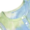 2pcs LULUKAKA Baby Girls' Rib Knit Romper, Casual Tie-Dye Onesie, All-Season Stretch Fabric, Regular Fit, with Knit Fabric for Newborn to 12 Months, for Outdoor