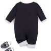 LULUKAKA Boys' Long-Sleeve Romper with Fun Print - Soft Polyester & Spandex Blend, Perfect for Spring/Fall, Perfect for Outdoor