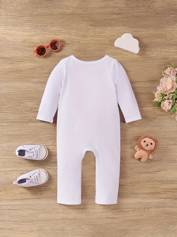 1pc LULUKAKA Baby Girls Long Sleeve Cartoon Animal and Sun Print Romper, Soft Stretch Polyester Knit Onesie for Newborns and Infants, Cute Regular Fit All-Season Outfit, for Outdoor