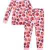 LULUKAKA Cozy Strawberry & Polka Dot Girls' Pajama Set - Long Sleeve & Pants, Soft Stretch Fabric, Machine Washable, Round Neck Sleepwear for Newborns to Toddlers, Allseason Clothing|Fun Kids' Pajamas|Easy Care Fabric, Toddler Pajamas