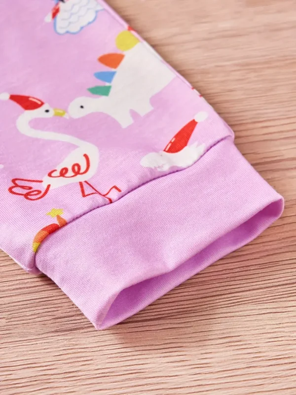 LULUKAKA Adorable Cartoon Animal Print Long-Sleeve Romper for Baby Girls - Soft Polyester Blend, Machine Washable, Perfect for Outdoor