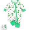 Adorable Dinosaur Print Boys' Onesie - Cozy Long Sleeve Zip-Up Romper for Infants & Toddlers, Perfect for Fall/Winter, LULUKAKA, Perfect for Outdoor
