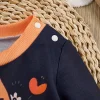 LULUKAKA Cute Cartoon Cat Print Long Sleeve Bodysuit, Polyester Knit Fabric, Regular Fit, with Crew Neck, Slight Stretch, for Newborns and Infants, Fall/Winter Collection, for Outdoor