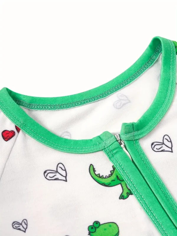 Adorable Dinosaur Print Boys' Onesie - Cozy Long Sleeve Zip-Up Romper for Infants & Toddlers, Perfect for Fall/Winter, LULUKAKA, Perfect for Outdoor