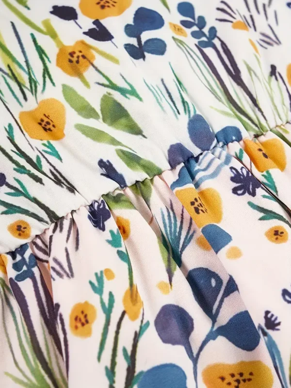 1pc LULUKAKA Baby Girls' Floral Print Romper, Sleeveless Tank Top Sundress, Polyester 95% Spandex 5% Woven Fabric, Casual Regular Fit Infant Bodysuit, for Outdoor