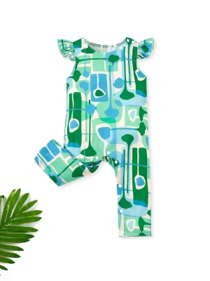 LULUKAKA Baby Girls' All-Over Print Romper, Casual Knit Polyester 95% Spandex 5% Blend, Medium Stretch, Regular Fit, All-Season Infant Bodysuit with Round Neck, for Outdoor