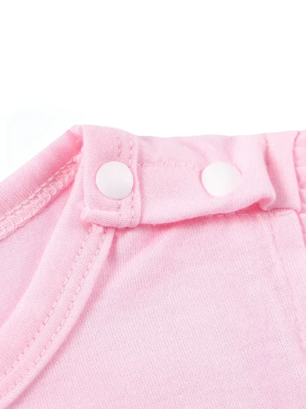 LULUKAKA Baby Romper - Sleeveless, Lace-Trimmed Onesie for Newborns & Toddlers, Soft Polyester Blend, Machine Washable, Perfect for Outdoor (pink)