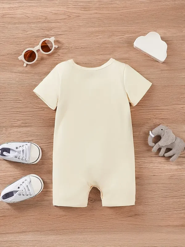 LULUKAKA Baby Boys Cute Cartoon Elephant Graphic Short-Sleeve Romper Outfit Unisex Infant Short-Sleeve Bodysuit, for Outdoor