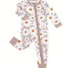 LUKAKA Newborn Baby Girl Bamboo Fiber Clothes Tight Zipper One-Piece Dress Flower Daisy Petal Pattern Children's One-Piece Pants Girls Autumn and Winter Clothing Bamboo Fiber Clothes, Perfect for Outdoor