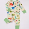 LULUKAKA Cozy Dinosaur Print Zip-Up Romper for Baby Boys - Long Sleeve, Perfect for Fall/Winter Outdoors, Perfect for Outdoor