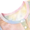 2pcs LULUKAKA Baby Girls' Rib Knit Romper, Casual Tie-Dye Onesie, All-Season Stretch Fabric, Regular Fit, with Knit Fabric for Newborn to 12 Months, for Outdoor