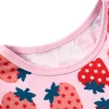LULUKAKA Cozy Strawberry & Polka Dot Girls' Pajama Set - Long Sleeve & Pants, Soft Stretch Fabric, Machine Washable, Round Neck Sleepwear for Newborns to Toddlers, Allseason Clothing|Fun Kids' Pajamas|Easy Care Fabric, Toddler Pajamas