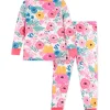 LULUKAKA Girl'S Floral Print Pajama Set - Long Sleeve & Pants, Crew Neck, Skinny Fit, All-Season Knit Fabric, Medium Stretch, Polyester 95% Spandex 5% - Cozy Homewear Outfit