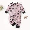 LULUKAKA Cute Sheep Print Zip-Up Bodysuit for Baby Boys - Long Sleeve, Stretchy Polyester Blend, Machine Washable, LULUKAKA, Perfect for Outdoor