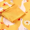 LUKAKA Newborn Baby Boy and Girl Casual Bamboo Fiber Tight Zipper One-Piece Clothes Yellow Pastoral Style Series Duck Pattern Children's One-Piece Trousers Boys and Girls Bamboo Fiber Clothes, Perfect for Outdoor
