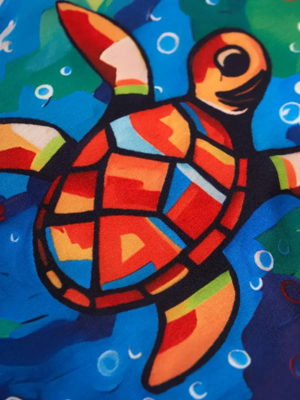 Adorable Sea Turtle Print Onesie for Baby Boys - Soft Polyester & Spandex Blend, Short Sleeve, Round Neck Romper - Perfect for Spring/Summer, LULUKAKA, Perfect for Outdoor