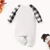 1pc LULUKAKA Newborn Christmas Long Sleeve Onesie, Cute Cartoon Snowman Print, Polyester Knit Fabric, Regular Fit, Fall/Winter Infant Bodysuit for Boys and Girls, for Outdoor