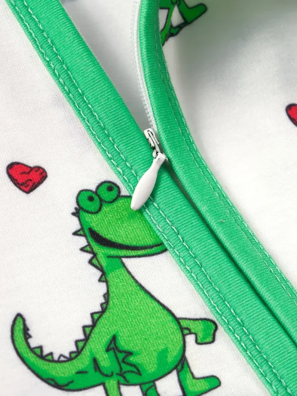 Adorable Dinosaur Print Boys' Onesie - Cozy Long Sleeve Zip-Up Romper for Infants & Toddlers, Perfect for Fall/Winter, LULUKAKA, Perfect for Outdoor