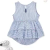 1pc LULUKAKA Baby Girls' Sleeveless Striped Print Romper, Casual Polyester Knit Fabric, Round Neck with Waterdrop Buckle, Regular Fit Infant Bodysuit, for Outdoor