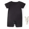 1pc LULUKAKA Baby Boys' Casual Penguin Print Romper, Cute Animal Pattern, Polyester 95% Spandex 5% Knit Fabric, Regular Fit, Spring/Summer Infant Bodysuit Shorts, for Outdoor