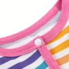 LULUKAKA Baby Girls' Bamboo Fiber Romper, Rainbow Striped Print, Long Sleeve Crew Neck, All-Season Knit Fabric, Loose Fit with Medium Stretch, Casual Style, for Outdoor